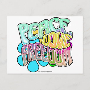 Carte Postale Paix Amour Liberté