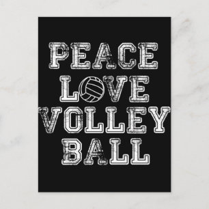 Carte Postale Paix, Amour, Volley-ball