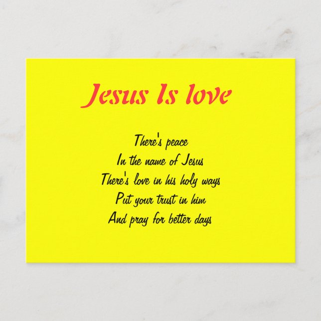 Carte postale Paix en Jésus (Devant)