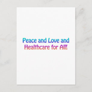 Carte Postale Paix et amour et soins de santé pour tous