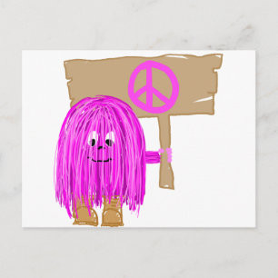 Carte Postale Paix fuchsia