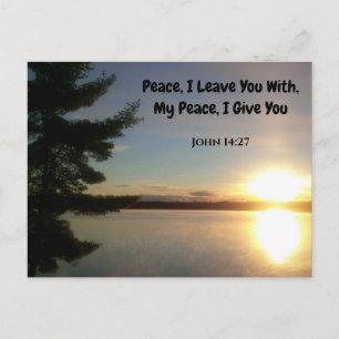 Carte Postale Paix, Je Vous Laisse Avec La Bible Texte Écriture