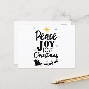Carte Postale Paix Joie Amour Noël Traîneau de Père Noël Moder