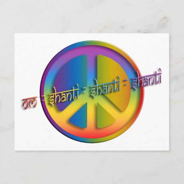 Carte Postale Paix Om Shanti (Devant)