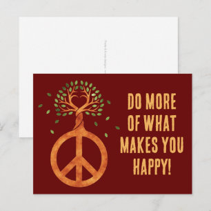 Carte Postale Paix pour les arbres - Fleur de pouvoir cœur 1