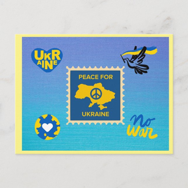 Carte postale Paix pour l'Ukraine (Devant)