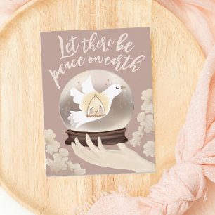 Carte Postale Paix sur Terre Christian Nativité Globe des neiges