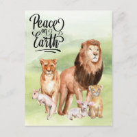 Paix sur Terre Lion Lamb mignon vacances
