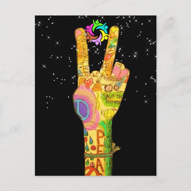 Carte Postale Paix, Unité, Travail D'Équipe (Devant)