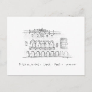 Carte Postale Palacio Municipal, Lima, Pérou