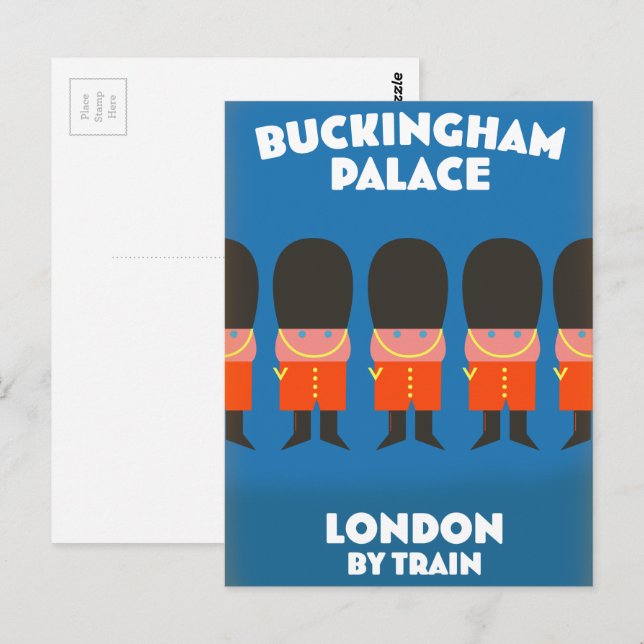 Carte Postale Palais Buckingham Londres en train (Devant / Derrière)