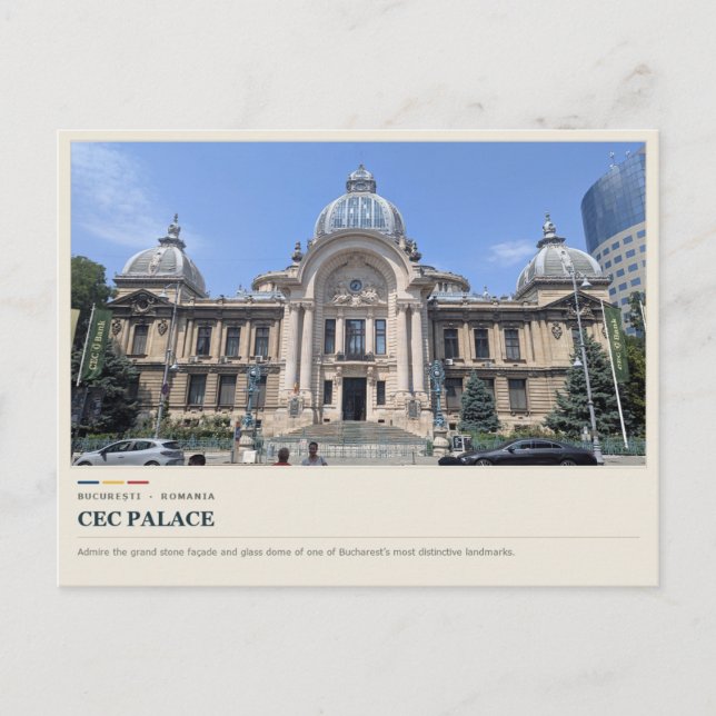 Carte Postale Palais CEC de Bucarest (Devant)
