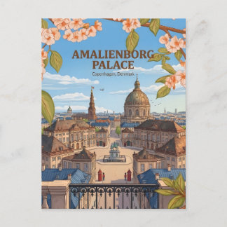 Carte Postale Palais d'Amalienborg Résidence Royale de Copenhagu