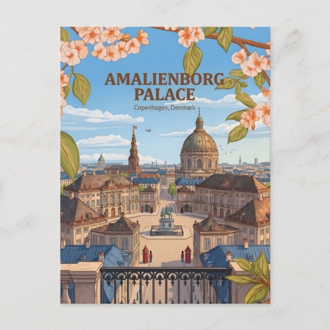 Carte Postale Palais d'Amalienborg Résidence Royale de Copenhagu (Devant)