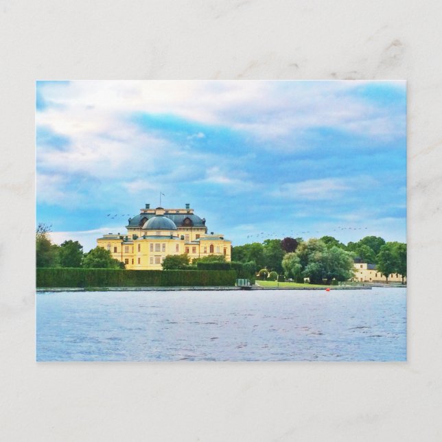 Carte Postale Palais de Drottningholm en Suède (Devant)
