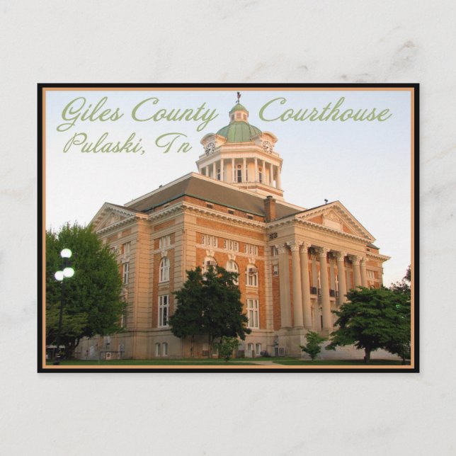 Carte Postale Palais de justice du comté de Giles - Pulaski (TN) (Devant)