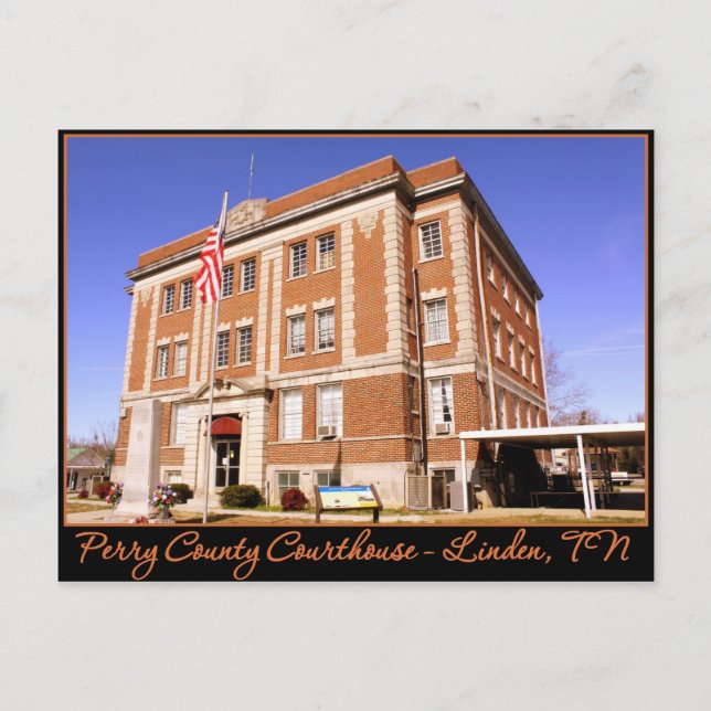 Carte Postale Palais de justice du comté de Perry - Linden, TN (Devant)