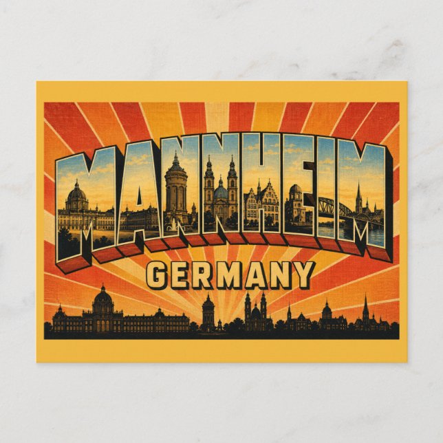 Carte Postale  Palais de Mannheim Allemagne (Devant)