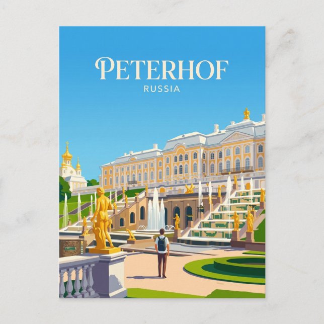 Carte Postale Palais de Peterhof Russie (Devant)