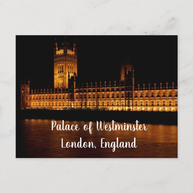 Carte Postale Palais de Westminster la nuit – Londres  (Devant)