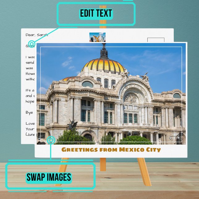 Carte Postale Palais des Beaux-Arts de Mexico (Enjoy our customizable postcard)