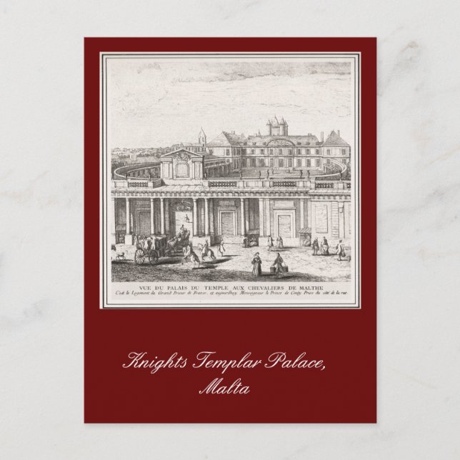 Carte Postale Palais des Templiers, Malte (Devant)