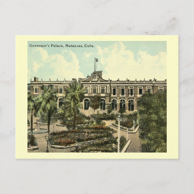 Carte Postale Palais du Gouverneur, Matanzas, Cuba Vintage (Devant)