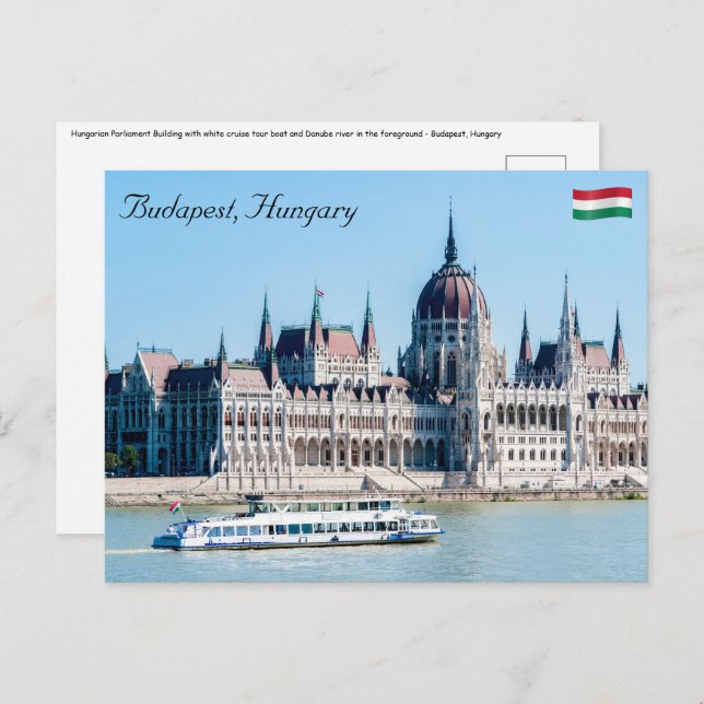 Carte Postale Palais du Parlement hongrois à Budapest (Devant / Derrière)