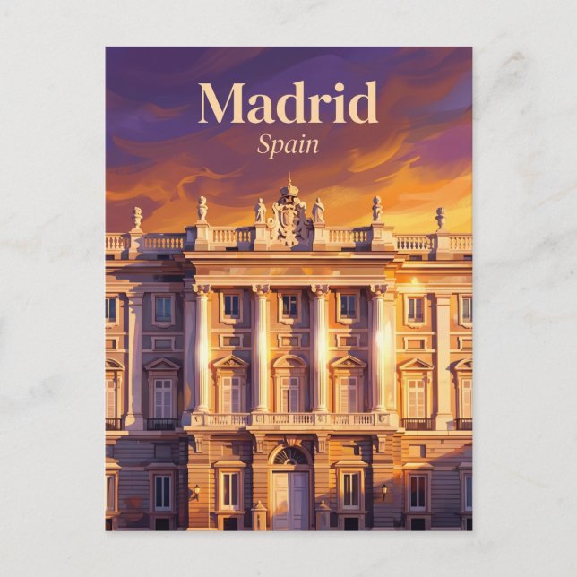 Carte Postale Palais royal de Madrid Espagne (Devant)