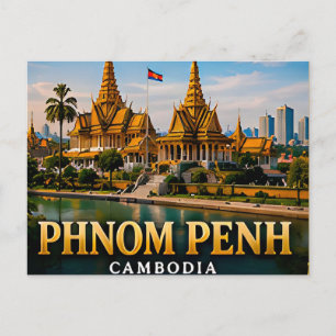 Carte Postale Palais royal de Phnom Penh et beauté du fleuve Mek