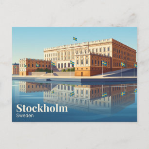 Carte Postale Palais Royal, Stockholm Suède