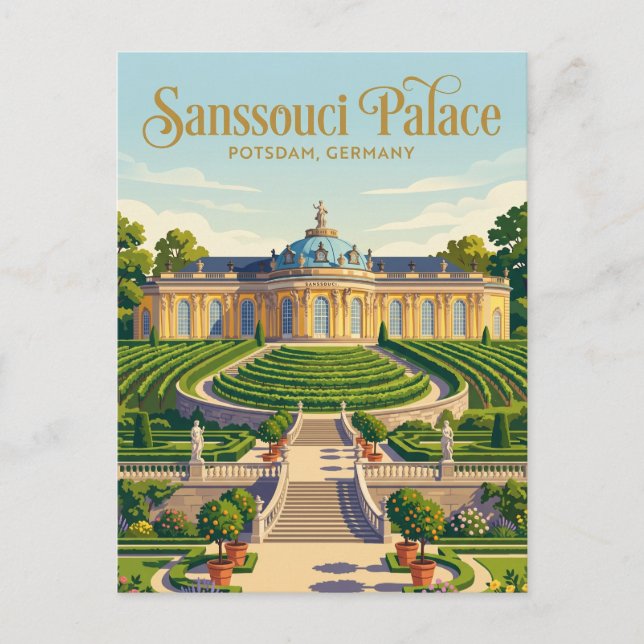 Carte Postale Palais Sanssouci Allemagne (Devant)