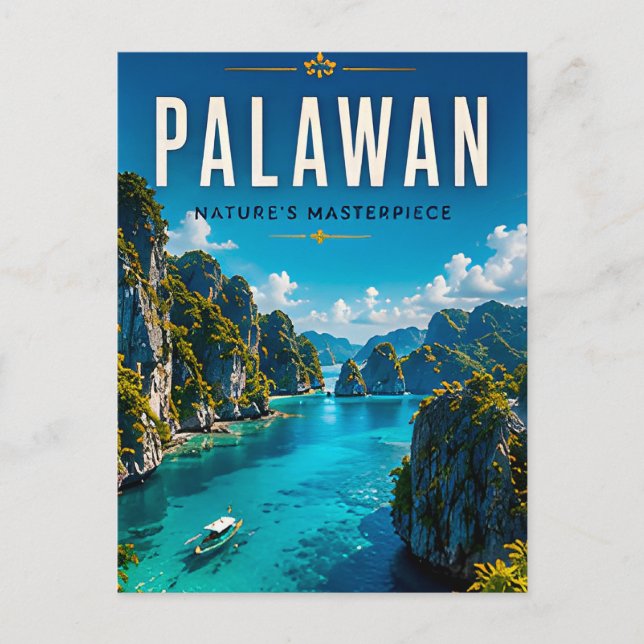 Carte Postale 🏝️ Palawan Philippines Lagune Décoration de Maiso (Devant)