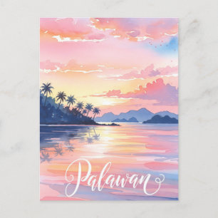 Carte Postale Palawan Philippines Watercolor Travel