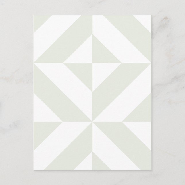 Carte Postale Pale Gray Geometric Deco Cube Pattern (Devant)