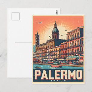 Carte Postale Palerme sicilienne Italie cadeaux souvenirs vintag