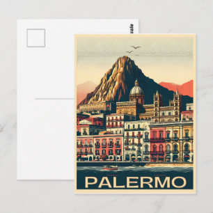 Carte Postale Palerme sicilienne Italie cadeaux souvenirs vintag