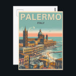 Carte Postale Palerme sicilienne Italie cadeaux souvenirs vintag<br><div class="desc">"Palerme Vintage" "Palerme moderne" "Palerme Italie" "Palerme architecture" "Plages de Palerme" "Palerme tourisme" "Italie vieilles villes" "Cadeaux personnalisés Palerme" "Marchandises Sicile" "Palerme personnalisée"</div>