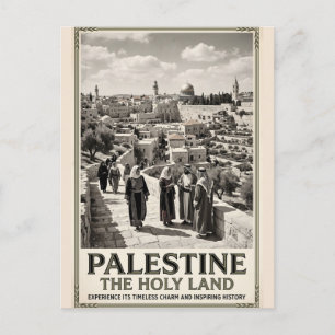 Carte Postale Palestine La Terre Sainte Art de Voyage Rétro