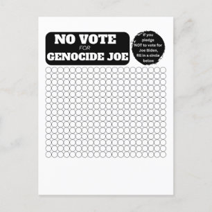 Carte Postale PALESTINE LIBRE - Pas de vote pour le génocide Joe