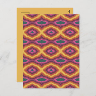 Carte Postale Palette Bohème couleur Wavy Lattice Motif Art