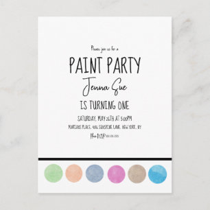 Carte Postale Palette d'aquarelle pour fête d'anniversaire artis