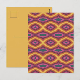 Carte Postale Palette de couleurs bohème Motif de treillis ondul
