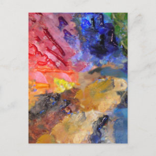 Carte Postale Palette de couleurs de peintre artistique