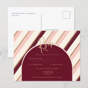 Carte Postale Palette de couleurs Mariage or rose Bourgogne