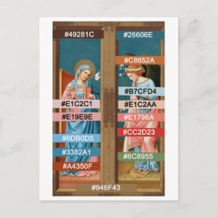 Carte Postale Palette de couleurs pour L'Annonciation par F. Lip