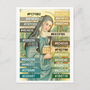 Carte Postale Palette de couleurs pour St. Brigid d'Irlande (M 0