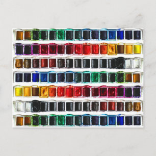 Carte Postale Palette de peinture à l'aquarelle colorée