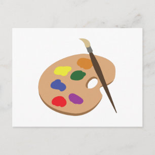 Carte Postale Palette et pinceau
