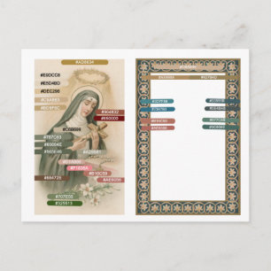 Carte Postale Palettes de couleurs pour Sainte Rita de Cascia (M